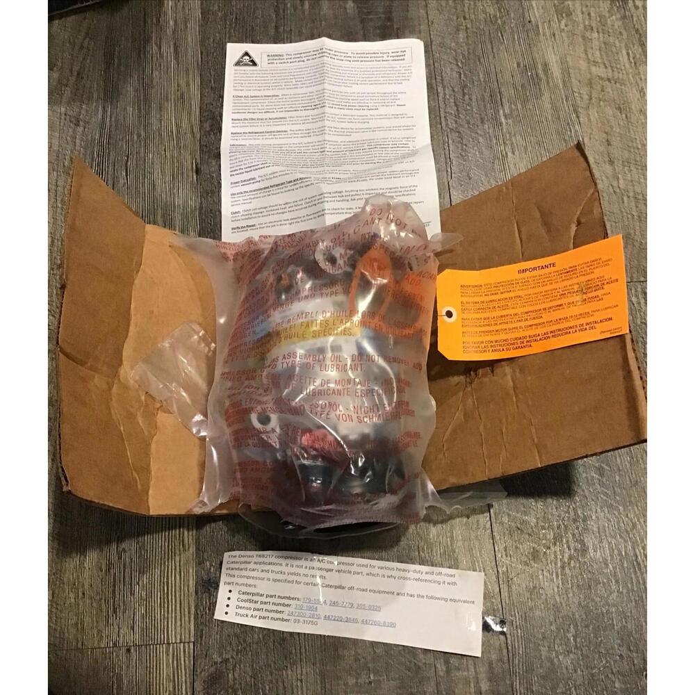 Denso T68217 Compressor For Caterpillar Off Road Equipment Part Number 52390126
